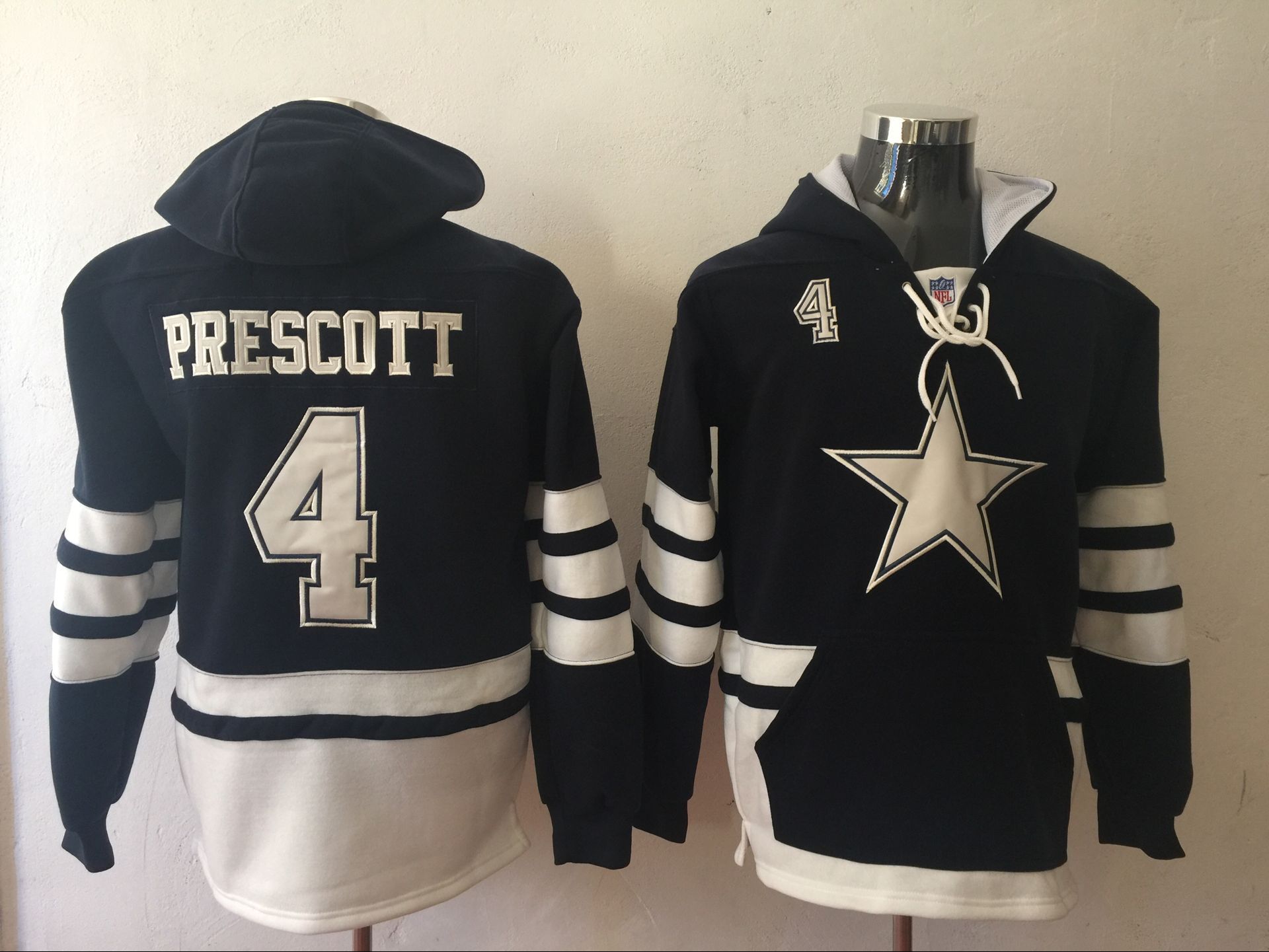 Men NFL Nike Dallas Cowboys #4 Prescott blue Sweatshirts
